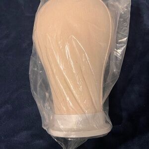 Beige Canvas Wig Head Stand